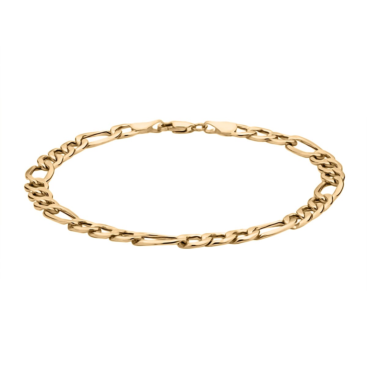Vicenza Closeout - 9K Yellow Gold Diamond Cut Figaro Bracelet (Size - 7.5) 7711191 0