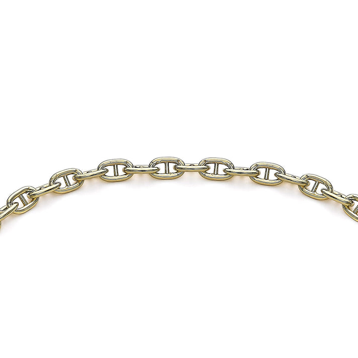 9K Yellow Gold 3mm Rambo Chain Padlock and Safety Chain Bracelet 7.5 Inch 7328361 2