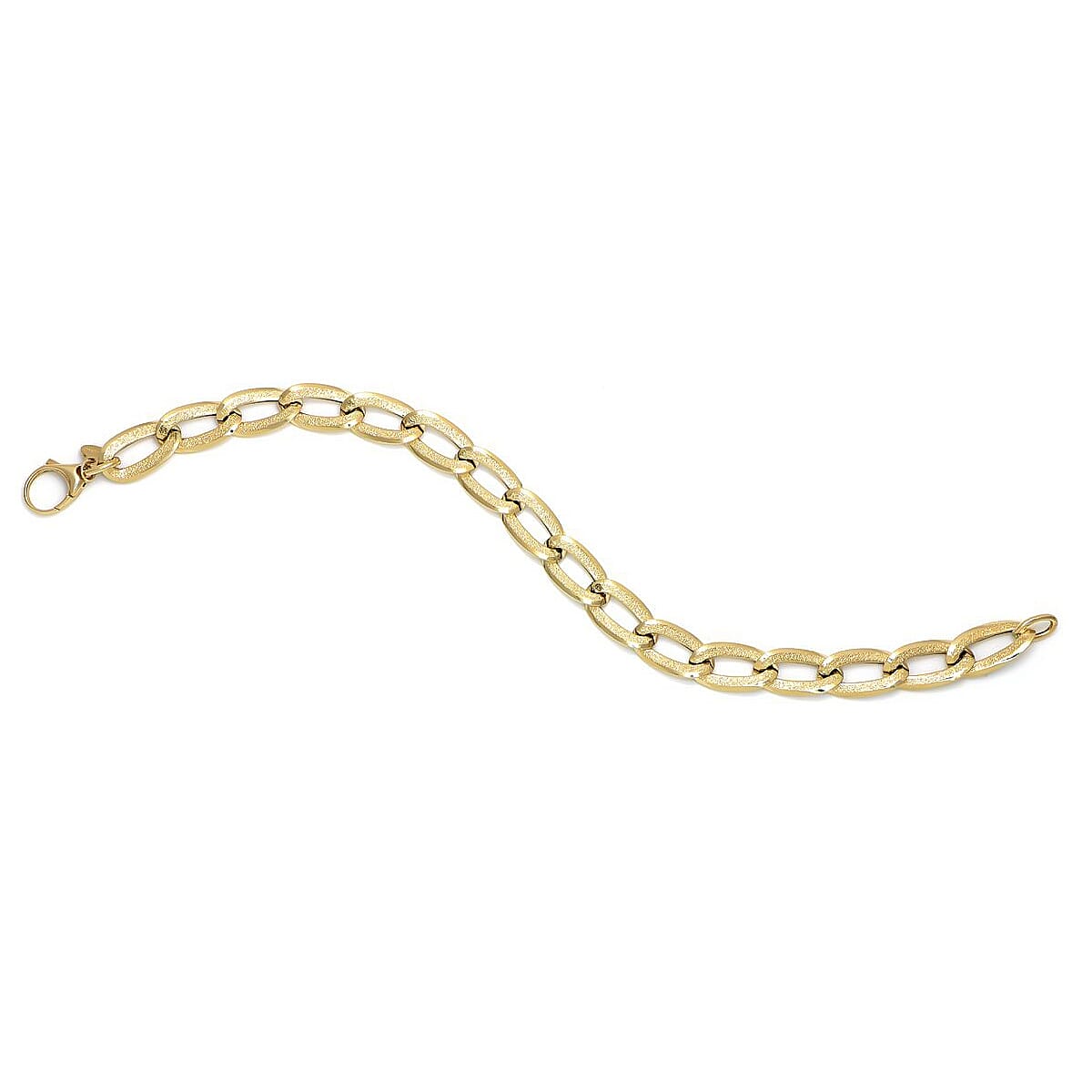 9K Yellow Gold 8MM Elongated Curb Bracelet with Lobster Clasp (Size - 7.5) 8122818 0