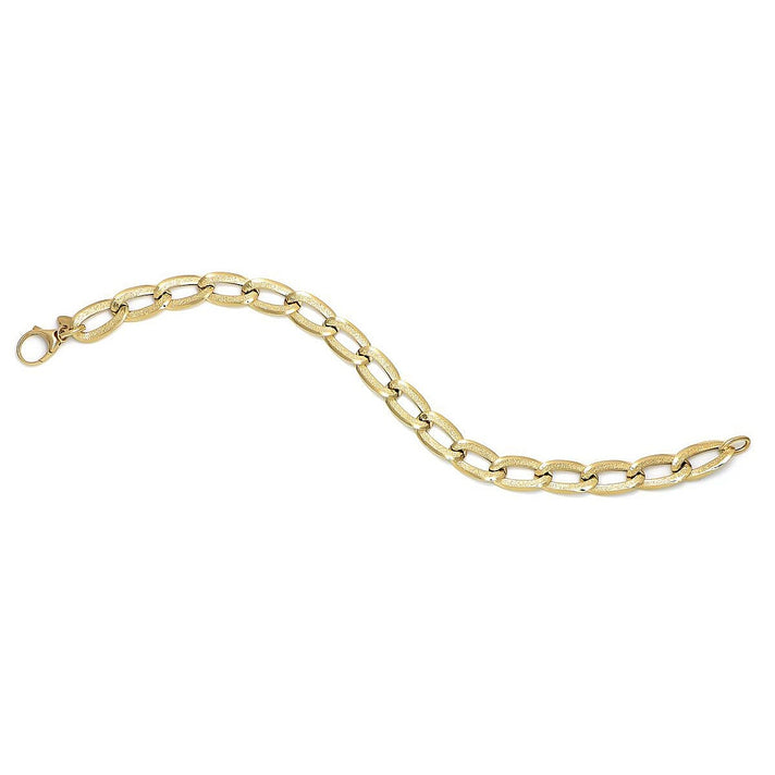 9K Yellow Gold 8MM Elongated Curb Bracelet with Lobster Clasp (Size - 7.5) 8122818 1