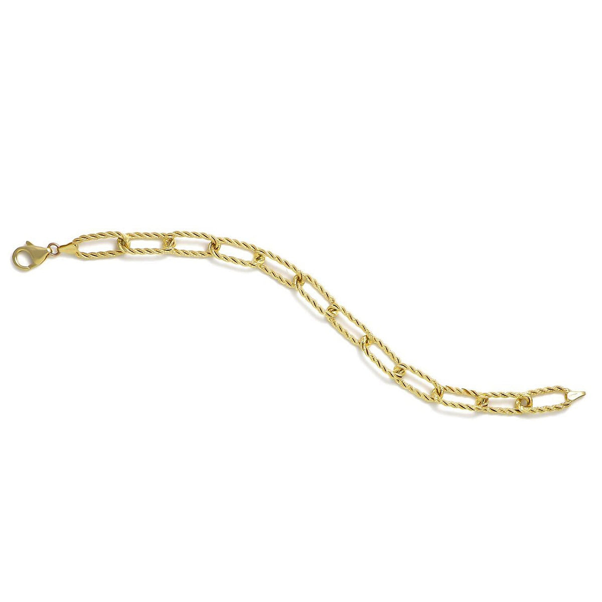 Maestro Collection - 9K Yellow Gold Paperclip Velvet Rope Bracelet (Size - 7.5) with Lobster Clasp 7791695 0