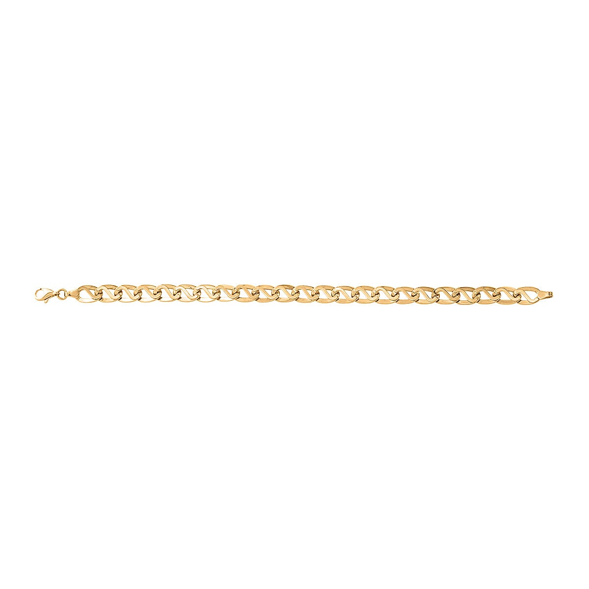 9K Yellow Gold Flat Mariner Bracelet (Size - 7.5) with Lobster Clasp 8103558 0