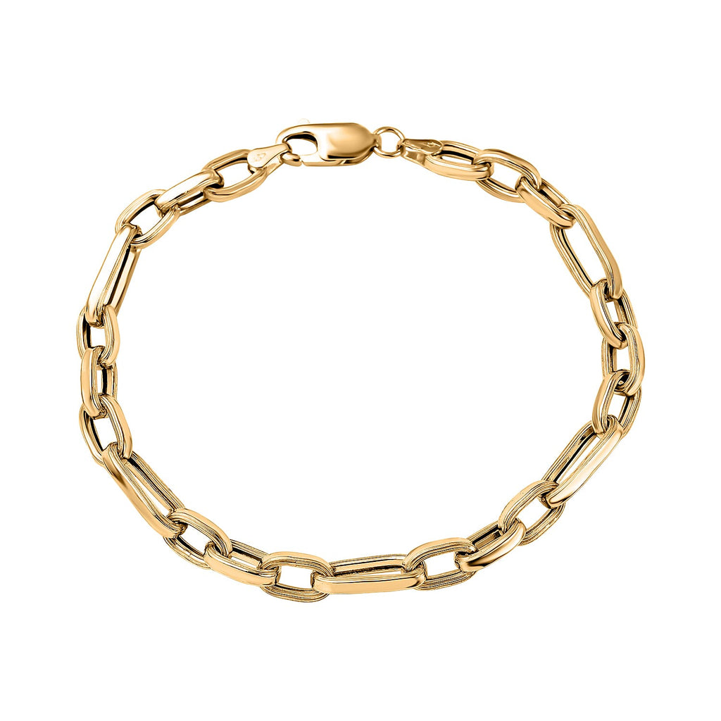 Hatton Garden Closeut - 9K Yellow Gold Figaro Bracelet (Size - 7.5), Gold Wt. 5.15 Gms