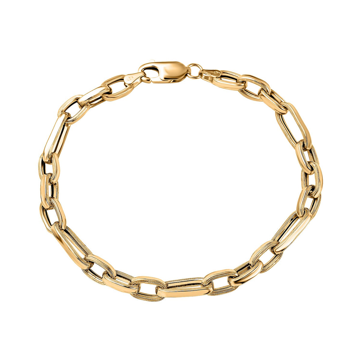 Hatton Garden Closeut - 9K Yellow Gold Figaro Bracelet (Size - 7.5), Gold Wt. 5.15 Gms 7763471 0