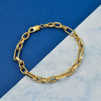 Hatton Garden Closeut - 9K Yellow Gold Figaro Bracelet (Size - 7.5), Gold Wt. 5.15 Gms
