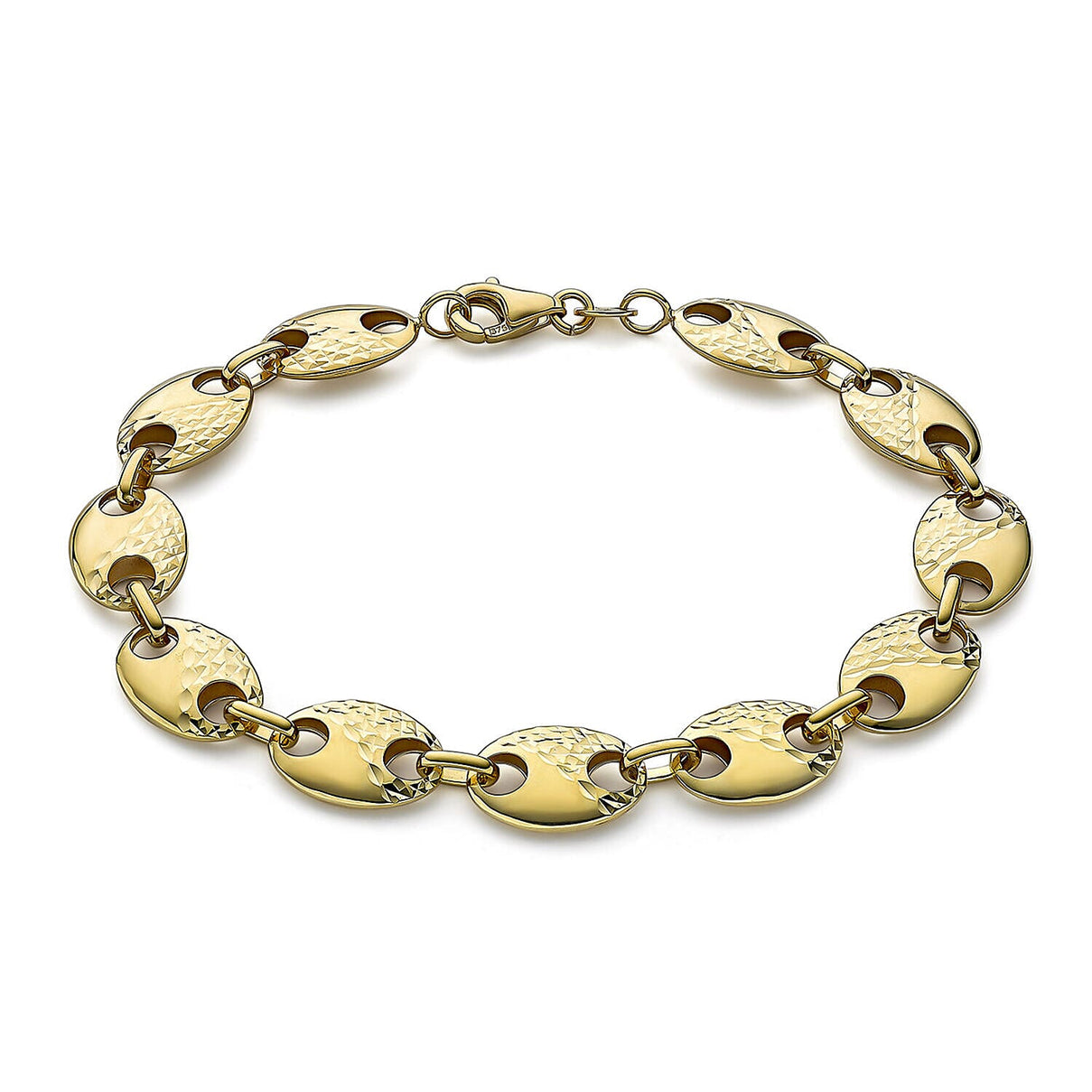 9K Yellow Gold 8.5mm Half Diamond Cut Puffed Rambo Chain 7328353 0