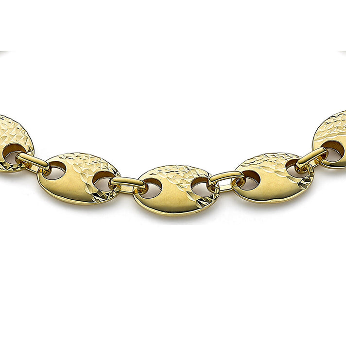 9K Yellow Gold 8.5mm Half Diamond Cut Puffed Rambo Chain 7328353 2