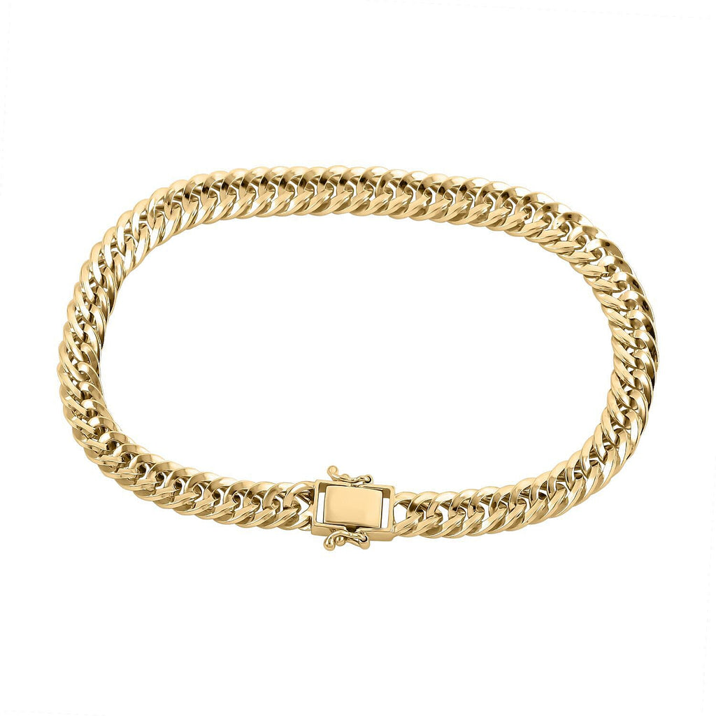 9K Yellow Gold Triple Curb Bracelet (Size - 7.5), Gold Wt. 6.25 Gms