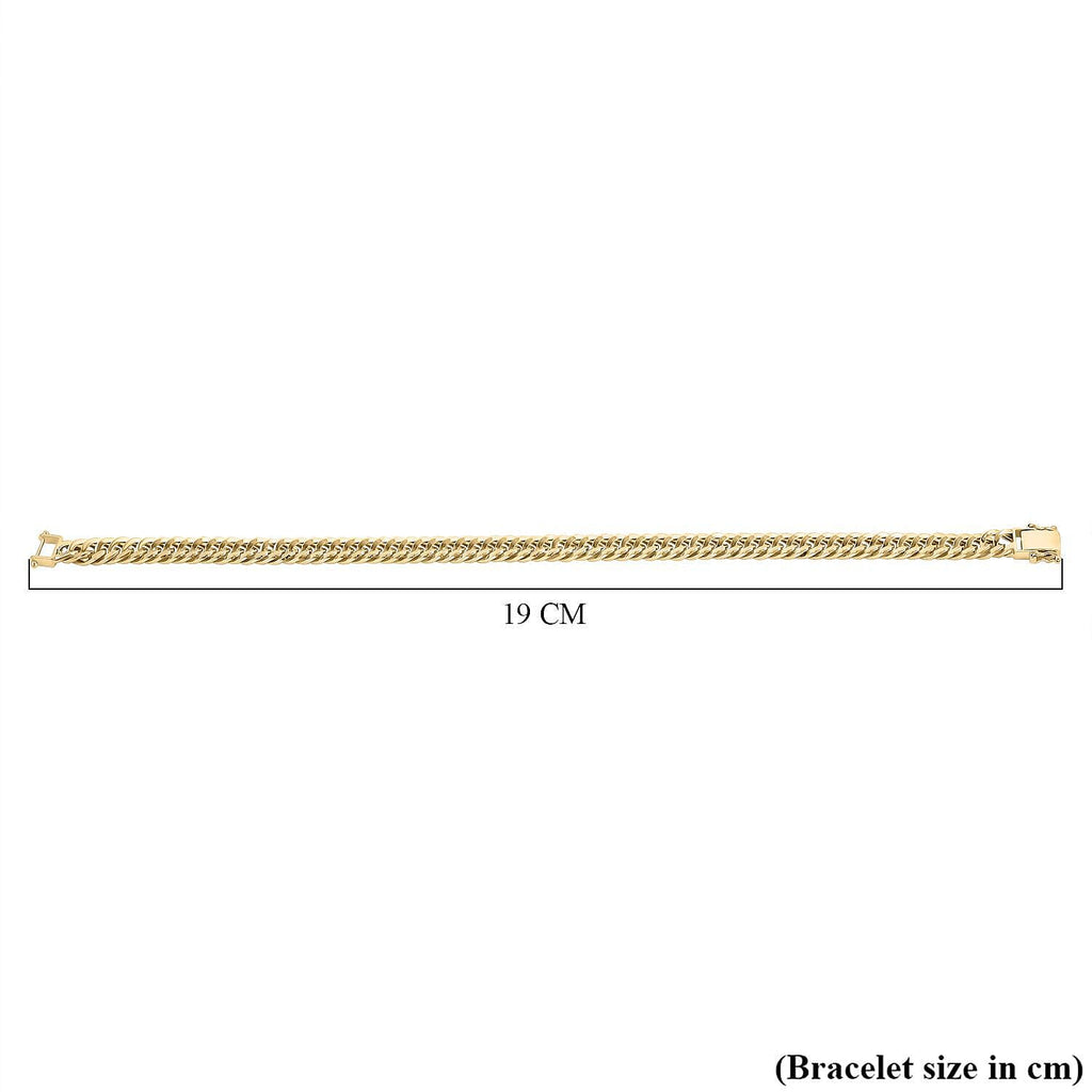 9K Yellow Gold Triple Curb Bracelet (Size - 7.5), Gold Wt. 6.25 Gms