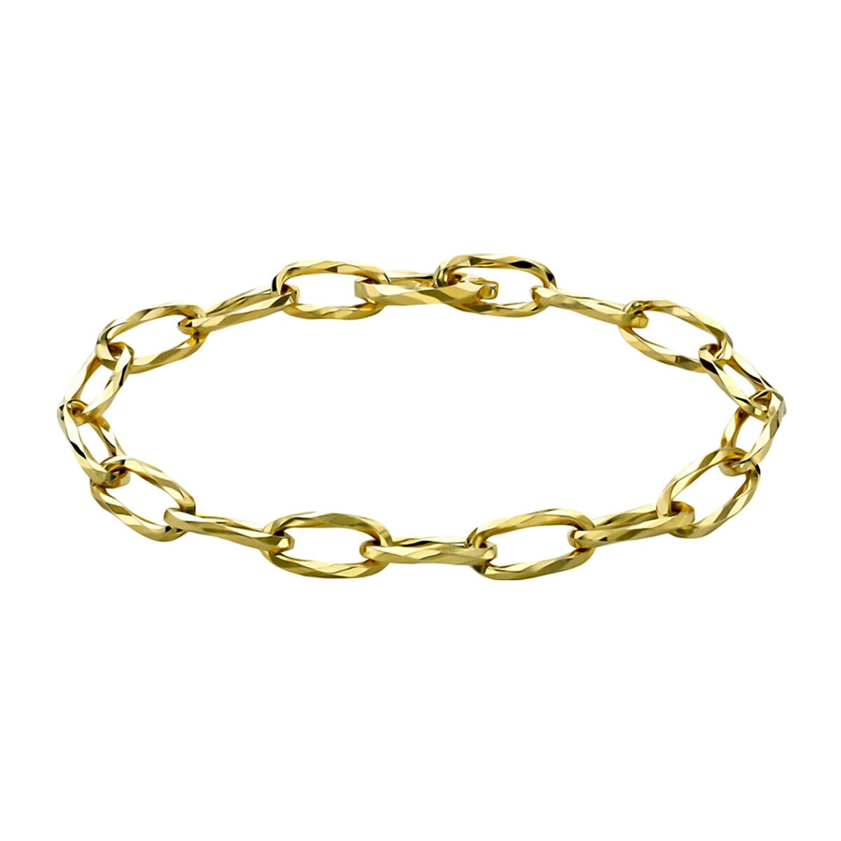 Vicenza Exclusive - 9K Yellow Gold Diamond Cut Twisted Paper Clip Bracelet (Size - 7.5), Gold Wt. 5 Gms 7737122 0