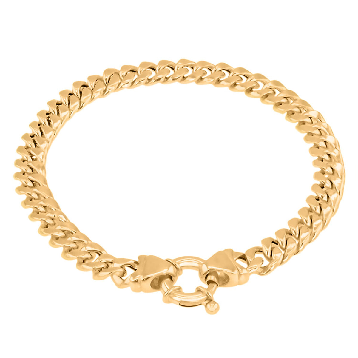 9K Yellow Gold Miami Cuban Ring Bracelet (Size - 7.5), Gold Wt. 9.3 Gms 7844560 0