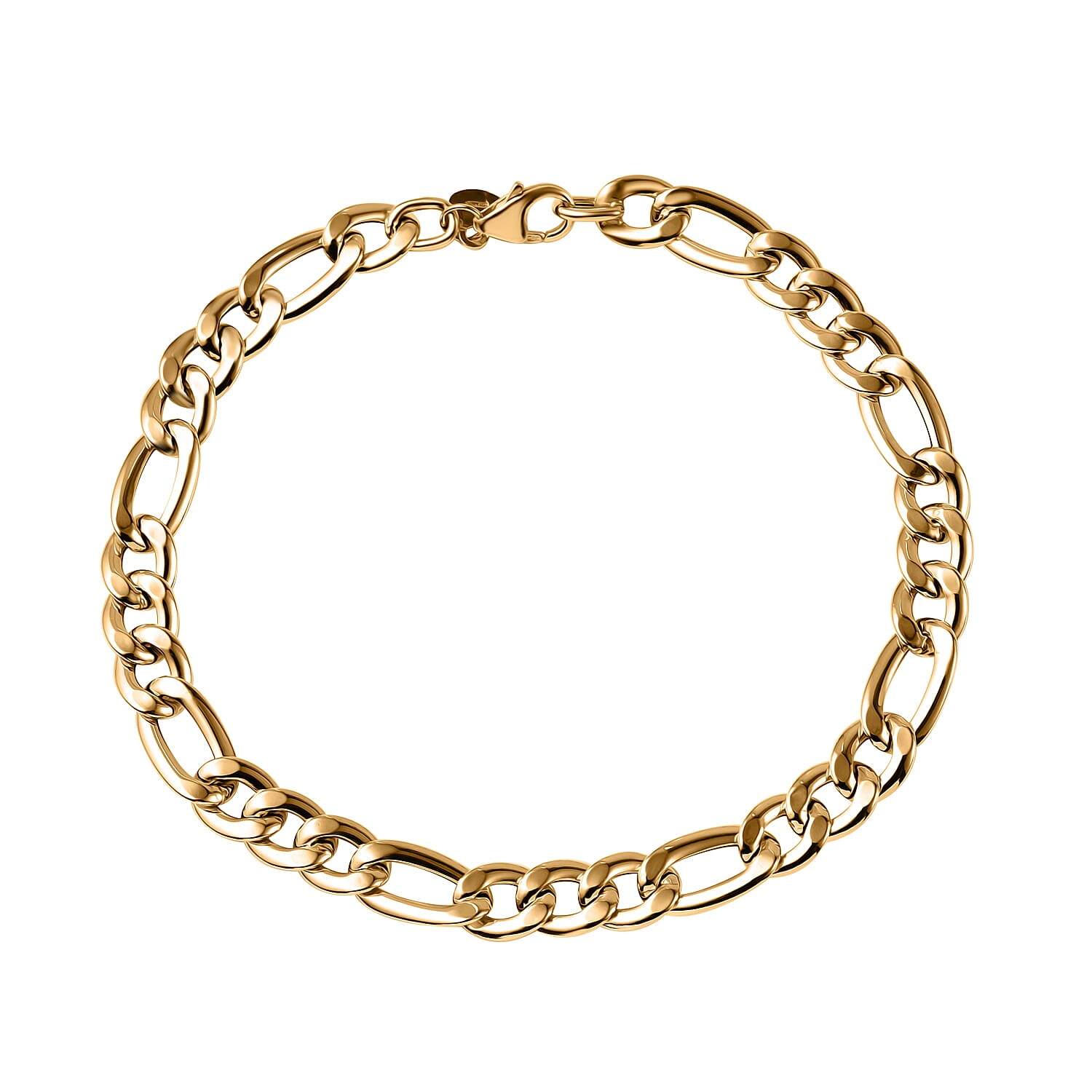 - Maestro Collection - 9K Yellow Gold Figaro Bracelet (Size - 7.5) 7570797 0