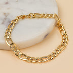 - Maestro Collection - 9K Yellow Gold Figaro Bracelet (Size - 7.5)