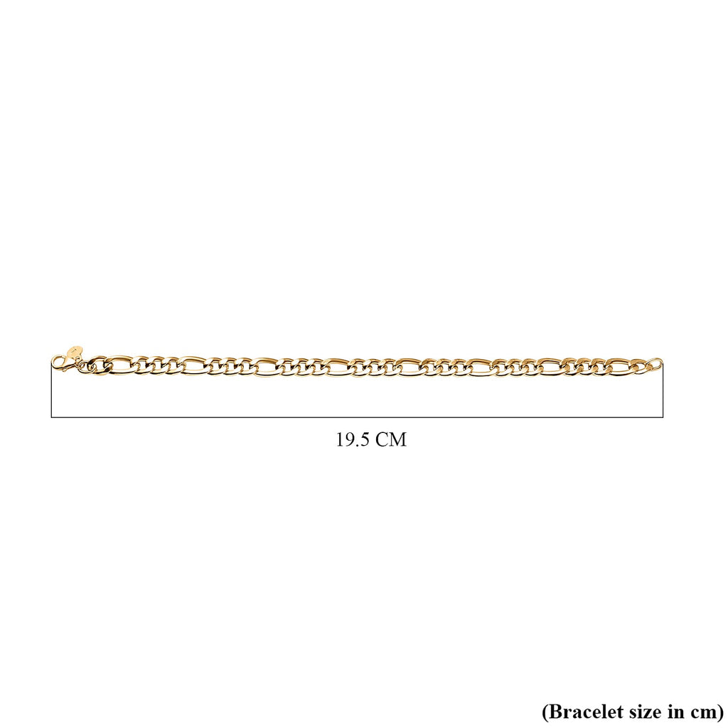 - Maestro Collection - 9K Yellow Gold Figaro Bracelet (Size - 7.5)