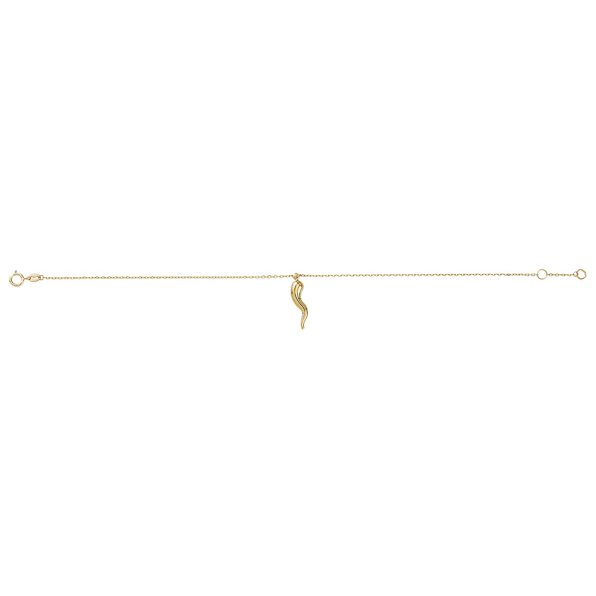 9K Yellow Gold Chilli Bracelet (Size 7-7.5) with Spring Ring Clasp 8280964 0