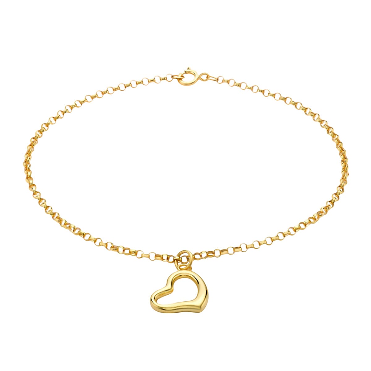 Close Out Deal- 9K Yellow Gold Round Belcher Heart Bracelet (Size - 7.25) 7737127 0