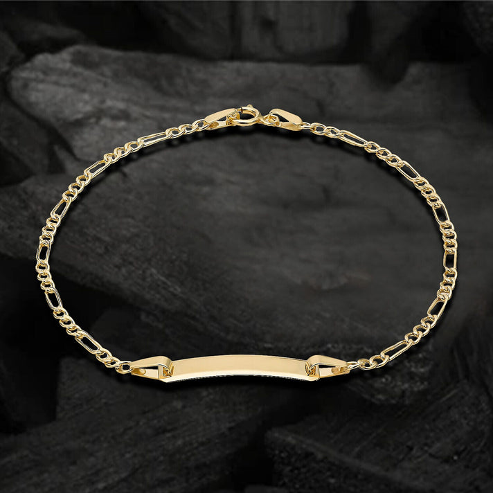 9K Yellow Gold Hollow Figaro 17mm x 4.5mm ID Bracelet 7 Inch 7457144 2