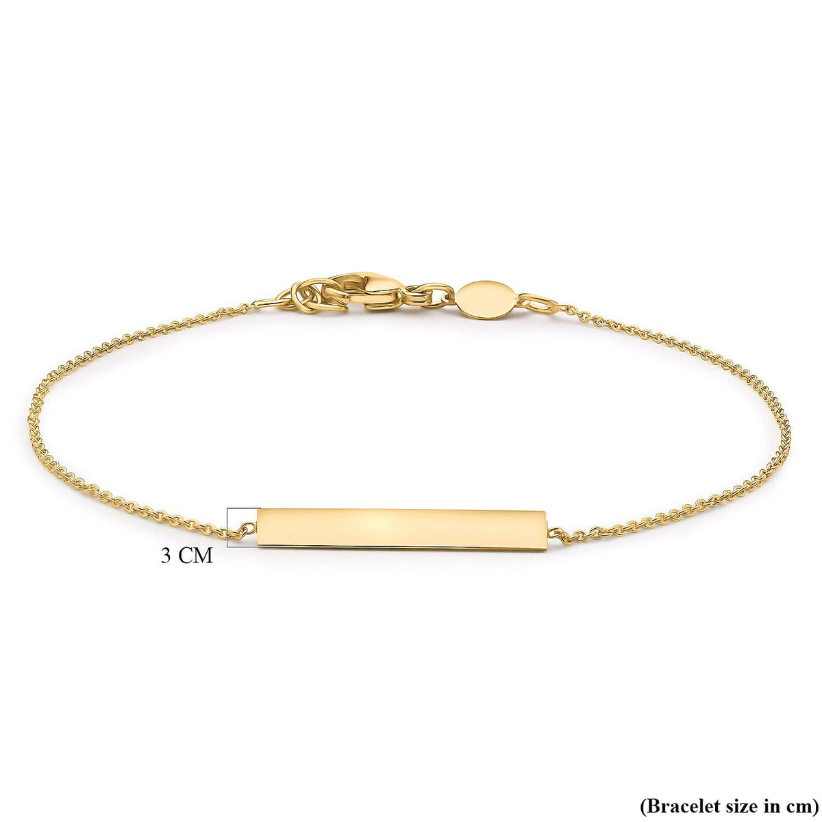 9K Yellow Gold 3mm x 20mm Horizontal Bar Adjustable Bracelet 7 Inch to 7.5 Inch 7457210 2