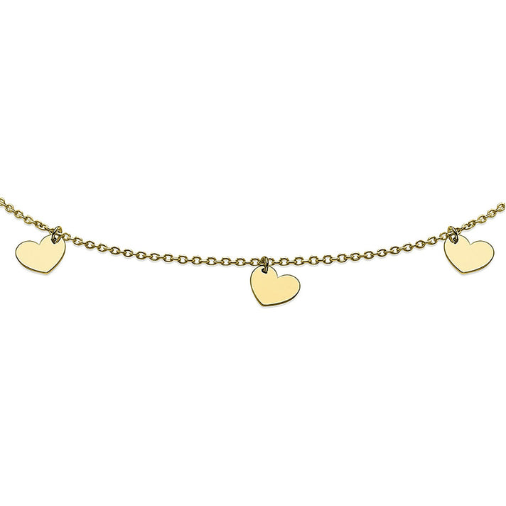 9K Yellow Gold 6mm x 6mm 5 Heart Adjustable Bracelet 7 Inch to 8 Inch 7328325 2