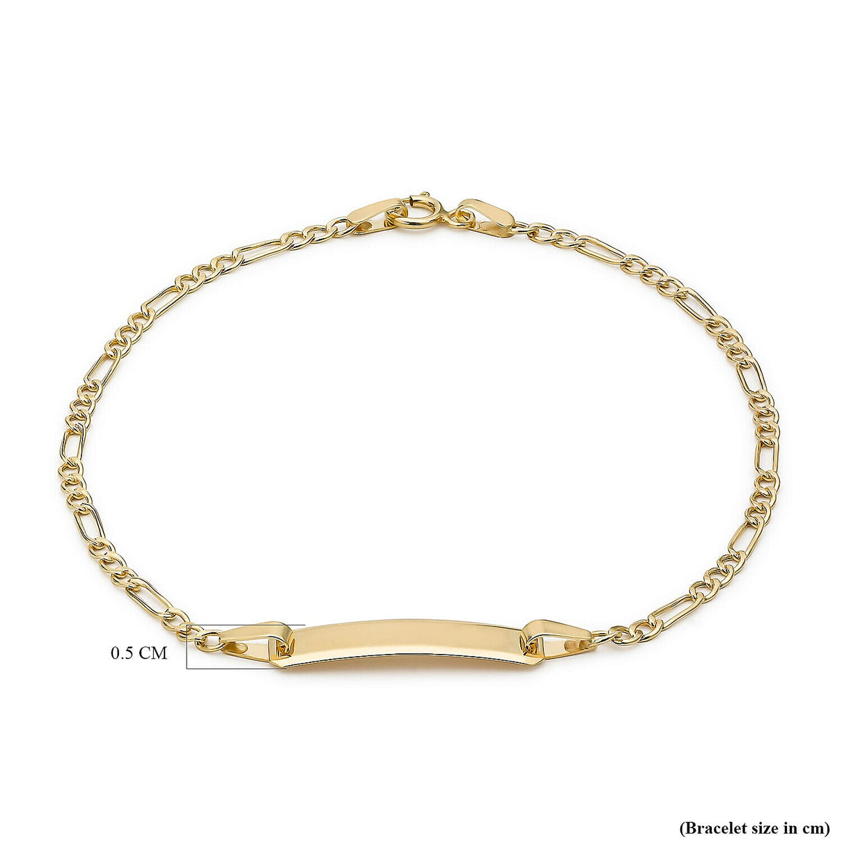 9K Yellow Gold Hollow Figaro 19.5mm x 5mm ID Bracelet 7 Inch 7457131 2