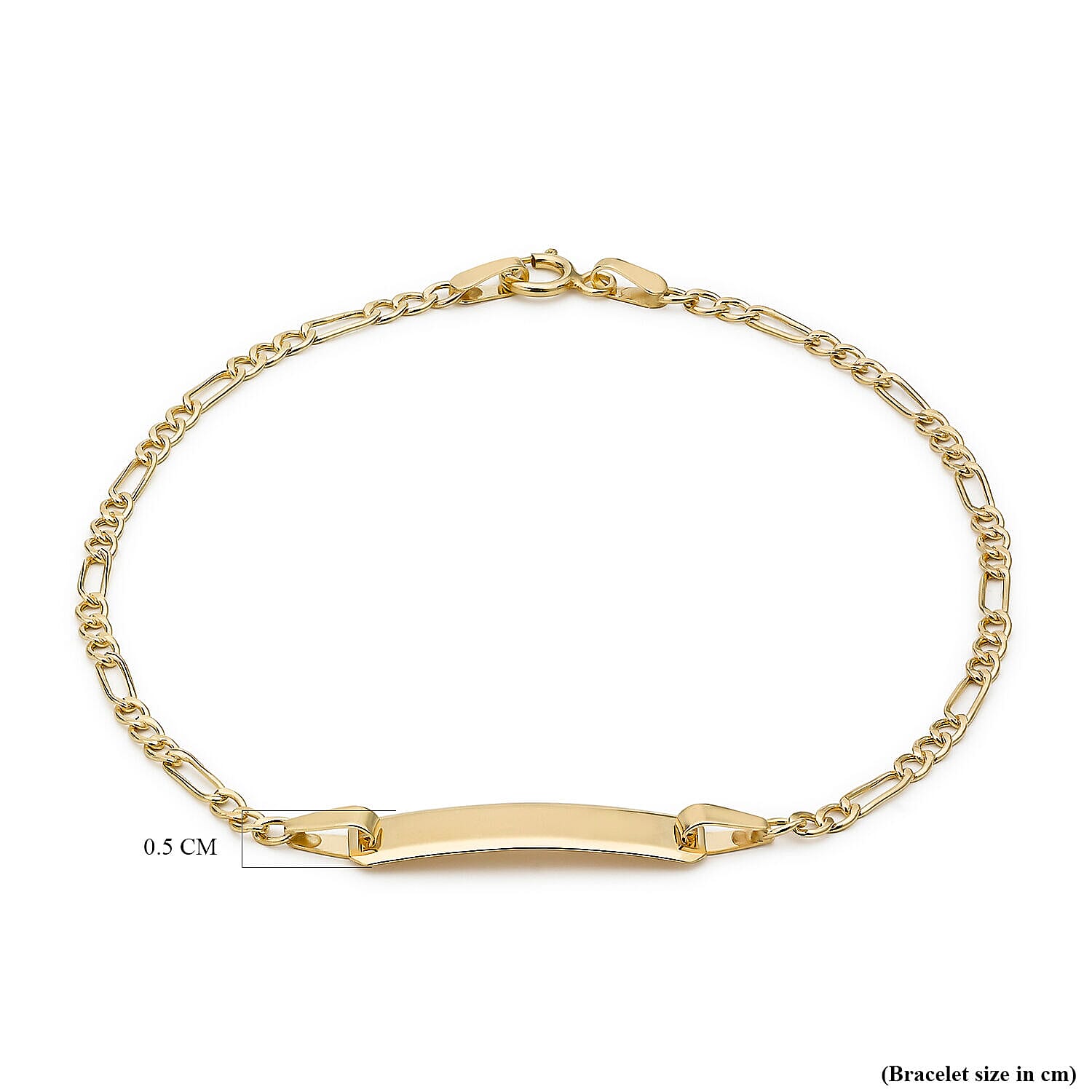 9K Yellow Gold Hollow Figaro 19.5mm x 5mm ID Bracelet 7 Inch 7457131 2