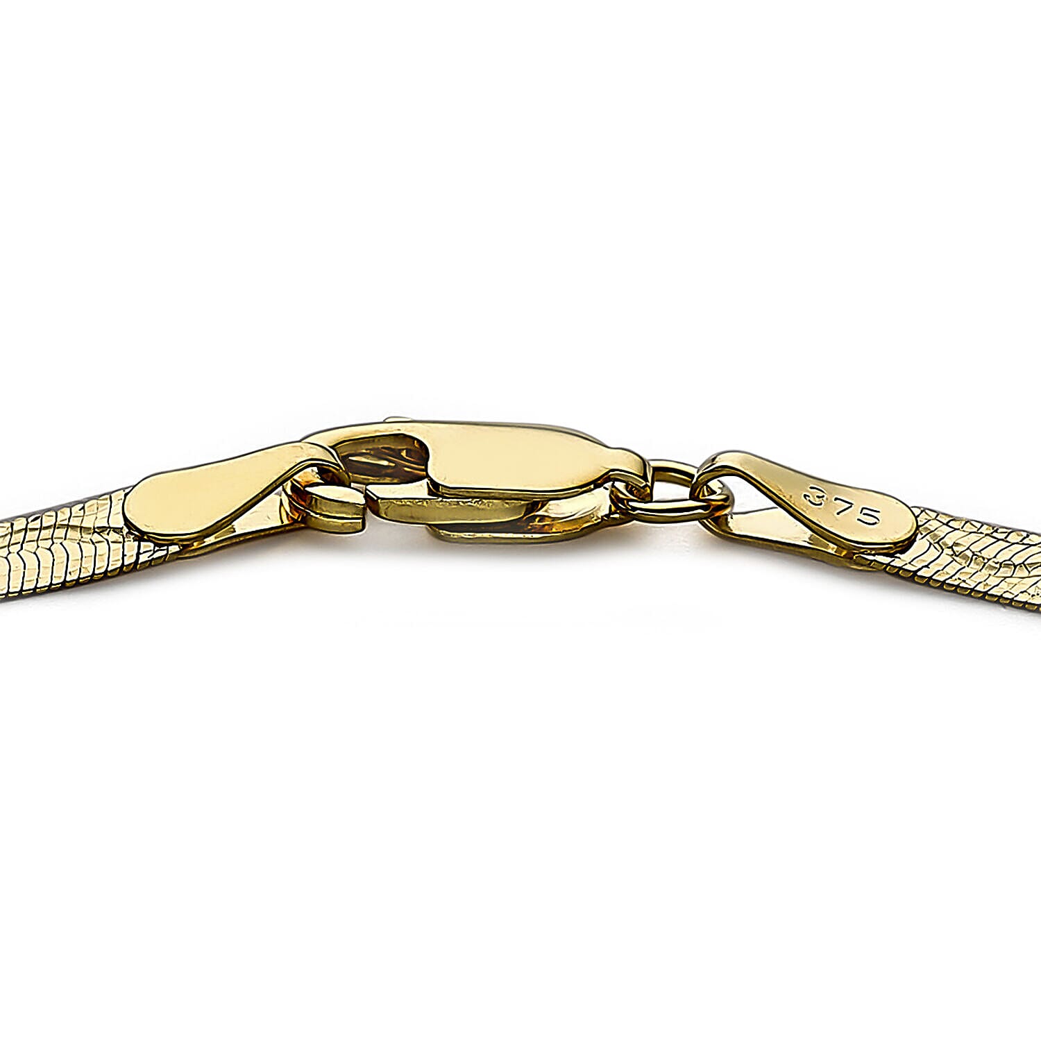 9K Yellow Gold 3.5mm Diamond Cut Wave Herringbone Bracelet 7 Inch 7328346 2