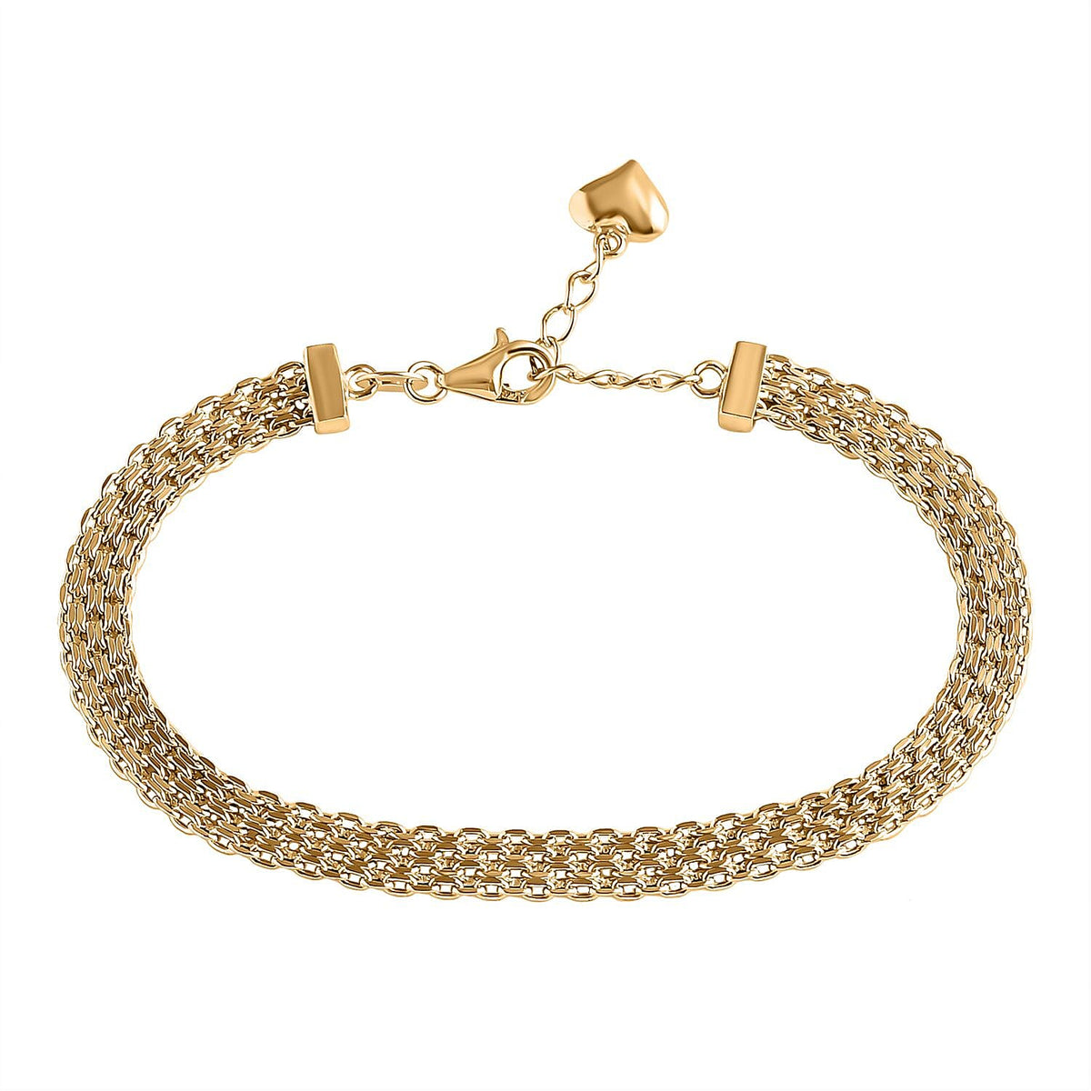9K Yellow Gold Bismark Link Bracelet (Size - 7) 7862710 1