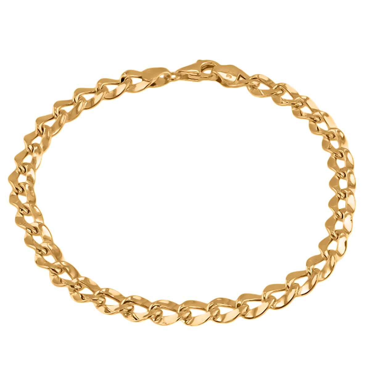 9K Yellow Gold  Curb Bracelet (Size - 7) 7889815 0