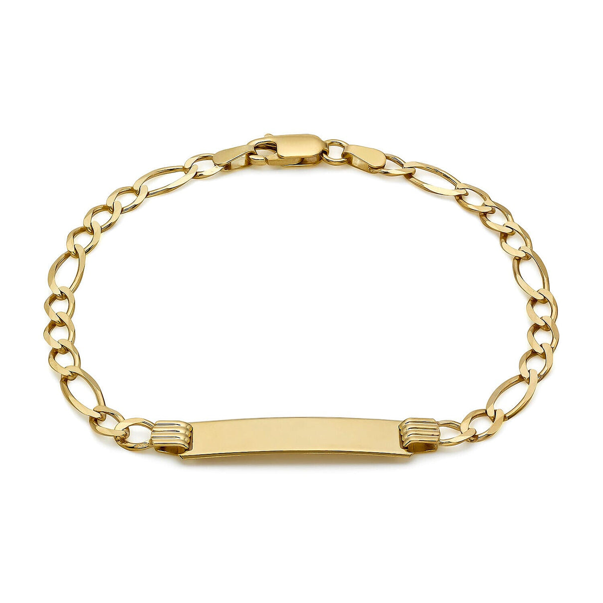 9K Yellow Gold Flat Figaro 25mm x 5.5mm ID Bracelet 7 Inch 7457169 0