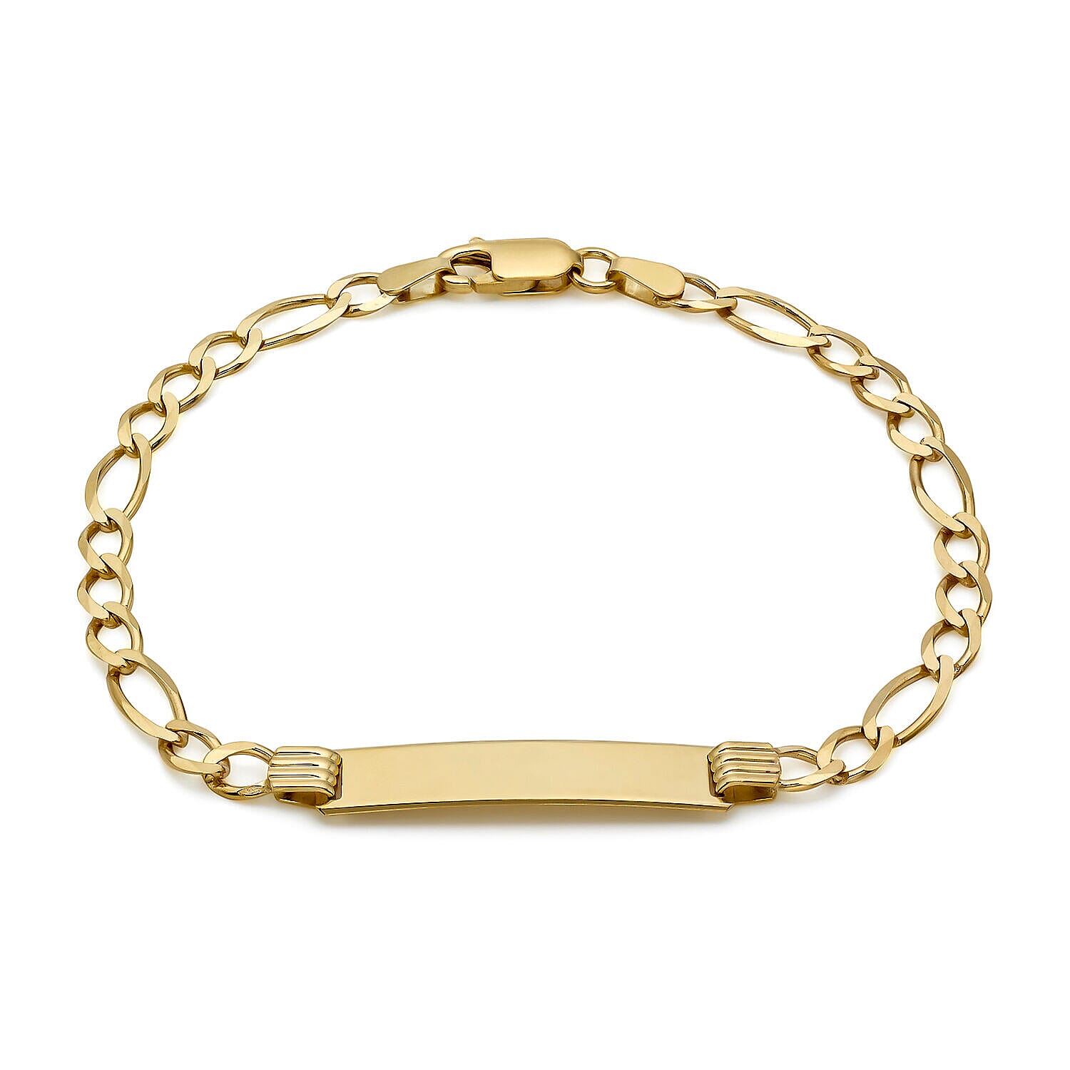 9K Yellow Gold Flat Figaro 25mm x 5.5mm ID Bracelet 7 Inch 7457169 0