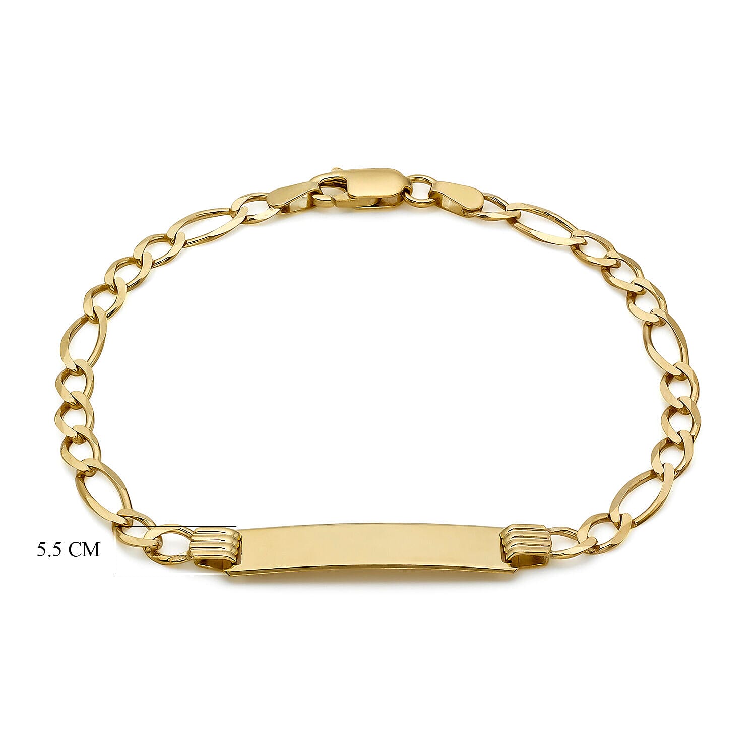 9K Yellow Gold Flat Figaro 25mm x 5.5mm ID Bracelet 7 Inch 7457169 2