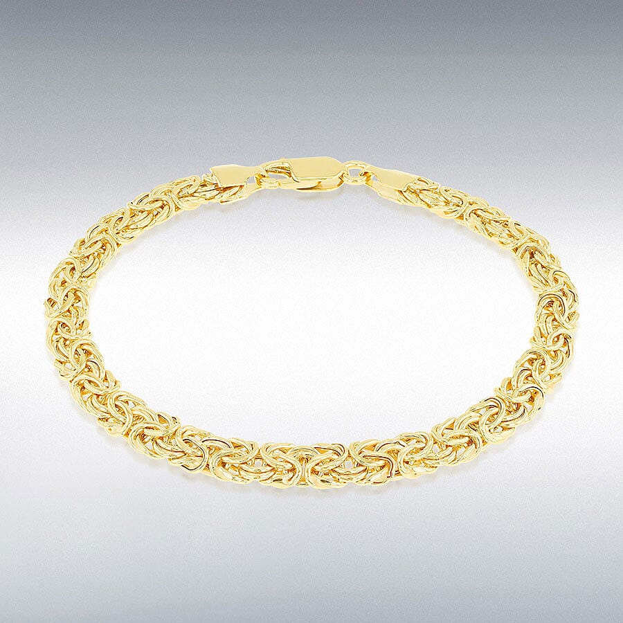 9K Yellow Gold Handmade Byzantine Bracelet with Lobster Clasp 7 Inch 8312969 0