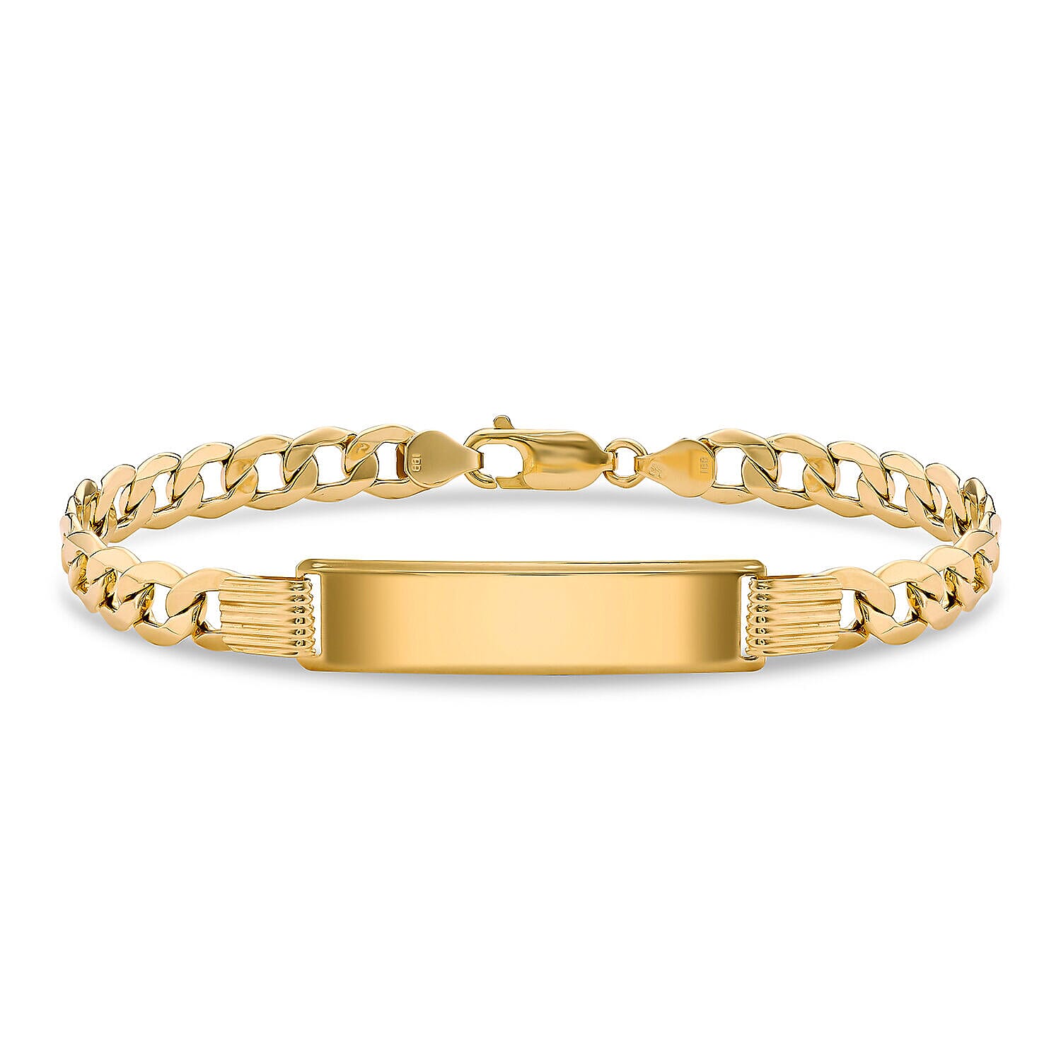9K Yellow Gold 31mm x 8.5mm Hollow Curb ID Bracelet 8.5 Inch 7457193 0
