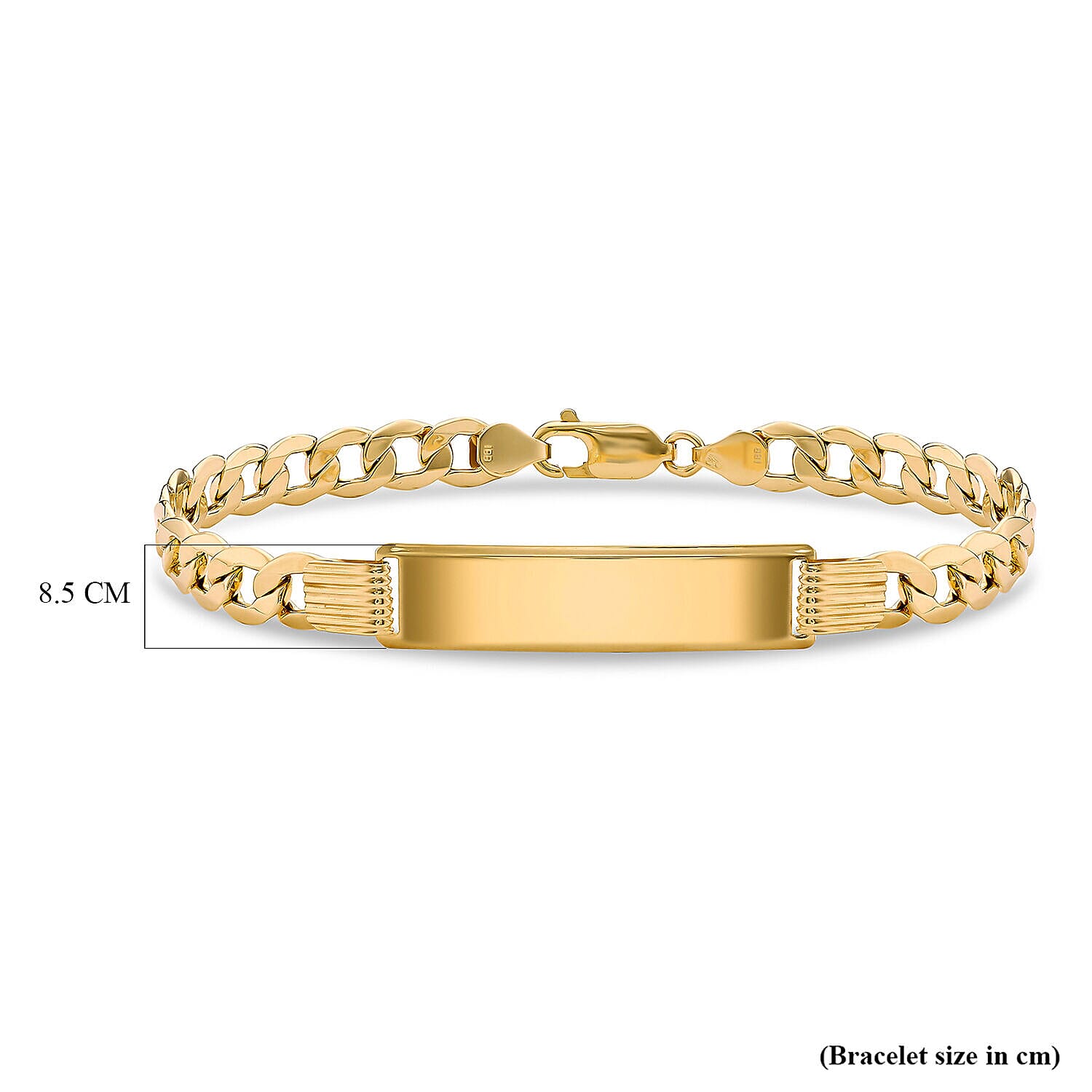 9K Yellow Gold 31mm x 8.5mm Hollow Curb ID Bracelet 8.5 Inch 7457193 2