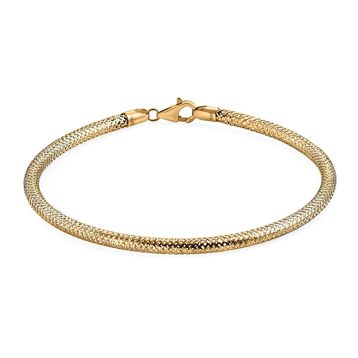 Royal Bali Collection 9K Yellow Gold Snake Textured Bracelet (Size - 8) with Lobster Clasp 8156051 0