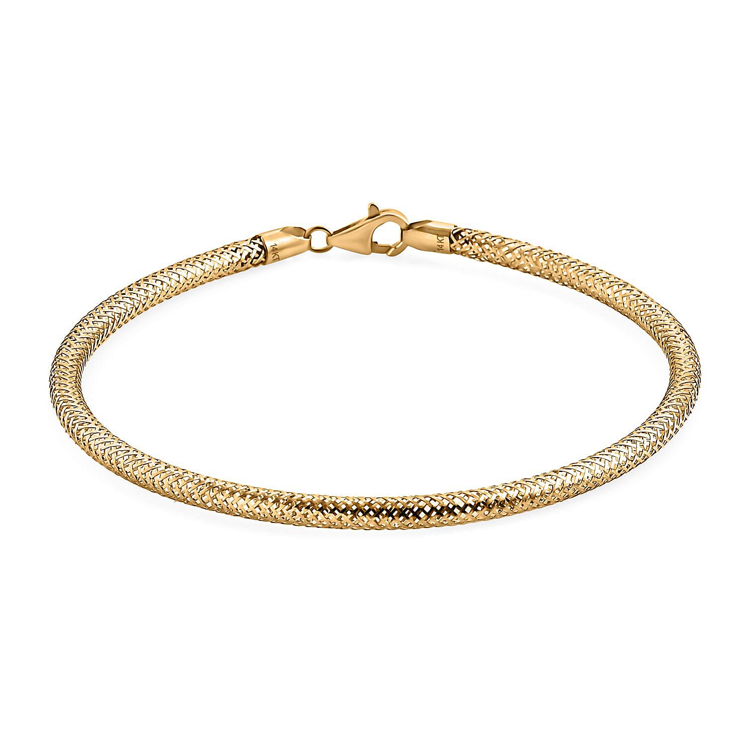 Royal Bali Collection 9K Yellow Gold Snake Textured Bracelet (Size - 8) with Lobster Clasp 8156051 0