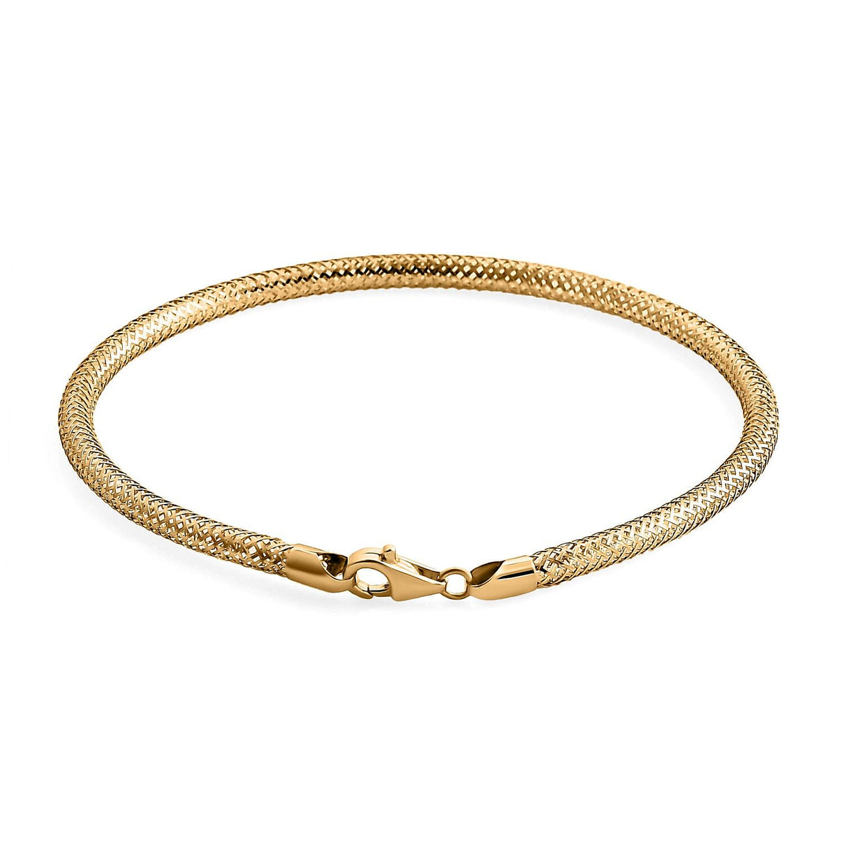 Royal Bali Collection 9K Yellow Gold Snake Textured Bracelet (Size - 8) with Lobster Clasp 8156051 4