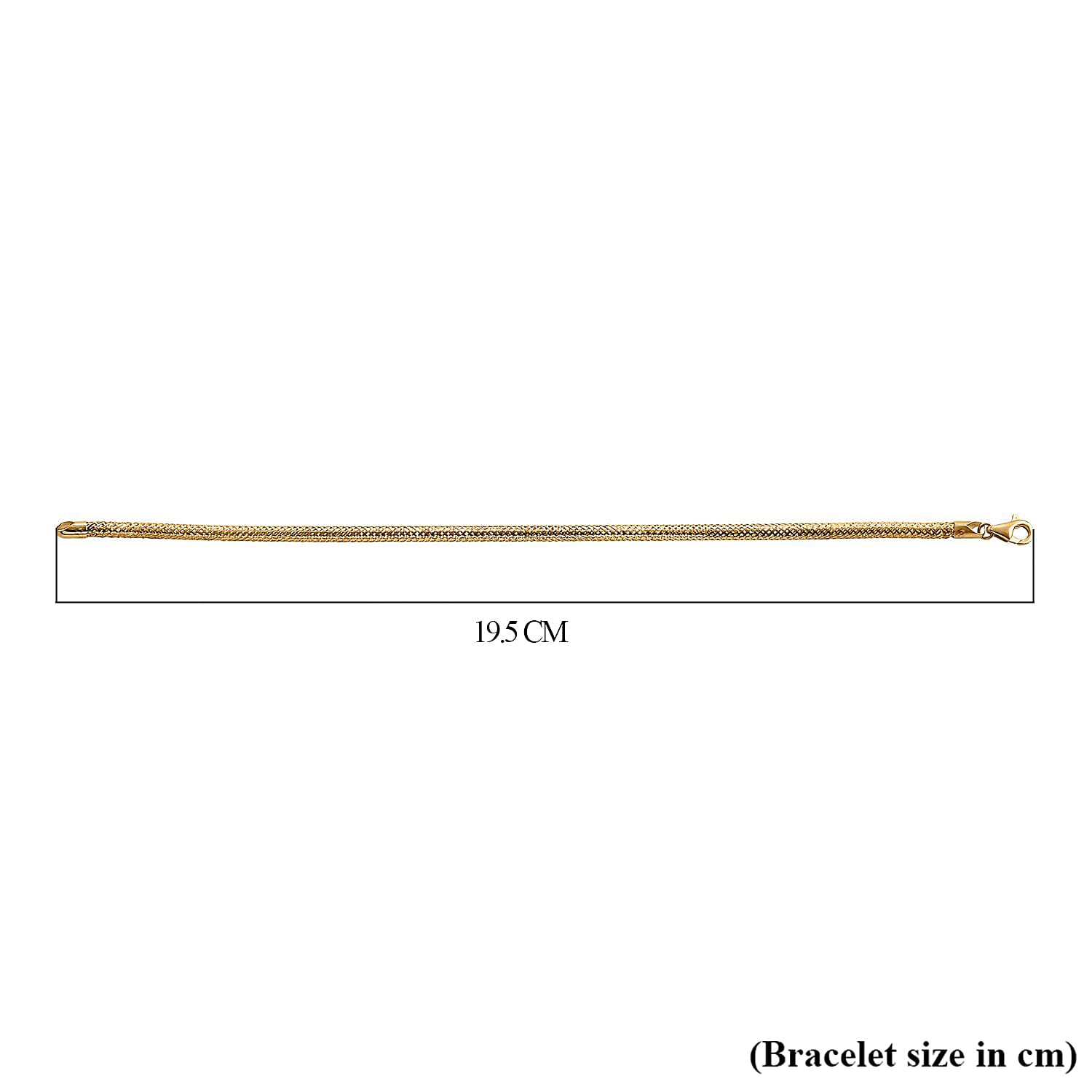 Royal Bali Collection 9K Yellow Gold Snake Textured Bracelet (Size - 8) with Lobster Clasp 8156051 6