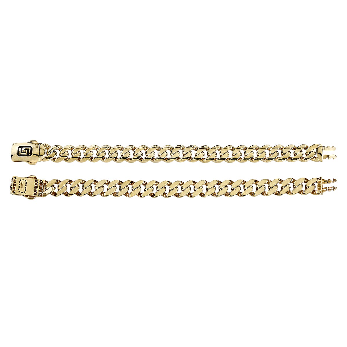 9K Yellow Gold 10.8MM Enamelled Bracelet with Box Clasp 7.5 Inch 8416867 0