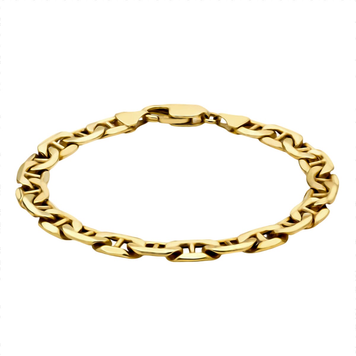 9K Yellow Gold 7 MM Rambo Bracelet With Lobster Clasp 8 Inch 7986445 0