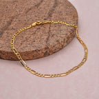 Maestro Collection-9K Yellow Gold Figaro Bracelet (Size - 8)