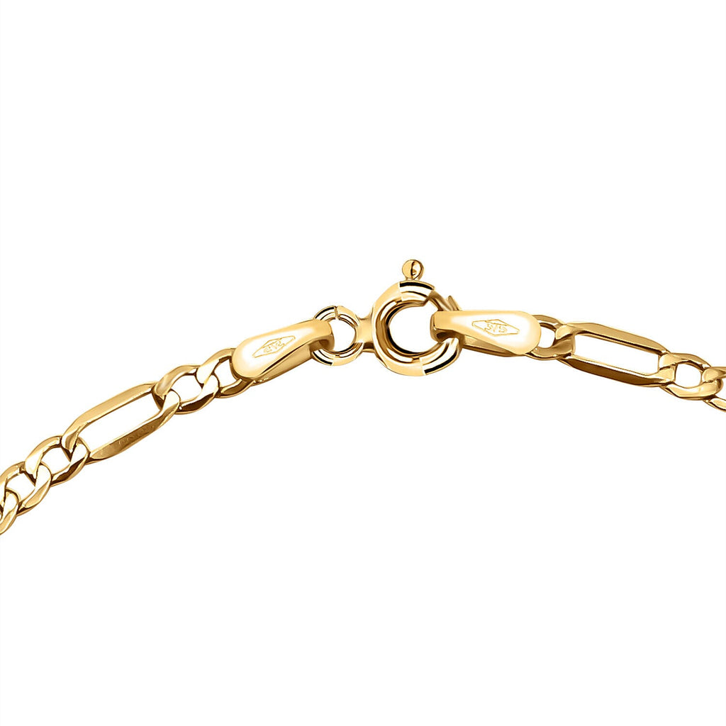 Maestro Collection-9K Yellow Gold Figaro Bracelet (Size - 8)