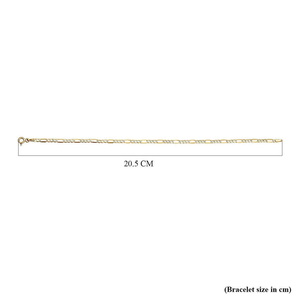 Maestro Collection-9K Yellow Gold Figaro Bracelet (Size - 8)