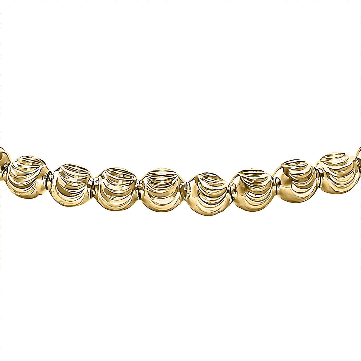 9K Yellow Gold Ball and Chain Adjustable Bracelet Maximum 9 Inch 1.8 grams 7488702 2