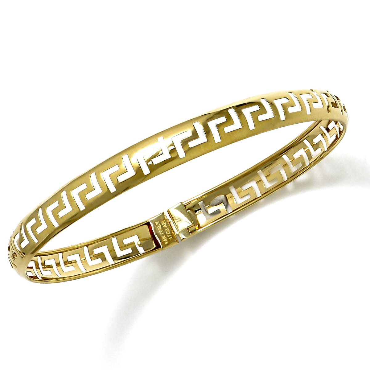 9K Yellow Gold Greek Key Bracelet With Clasp Lock (Size 7.5) 7951568 0