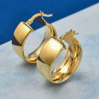Vicenza Closeout - 9K Yellow Gold Broad Earrings