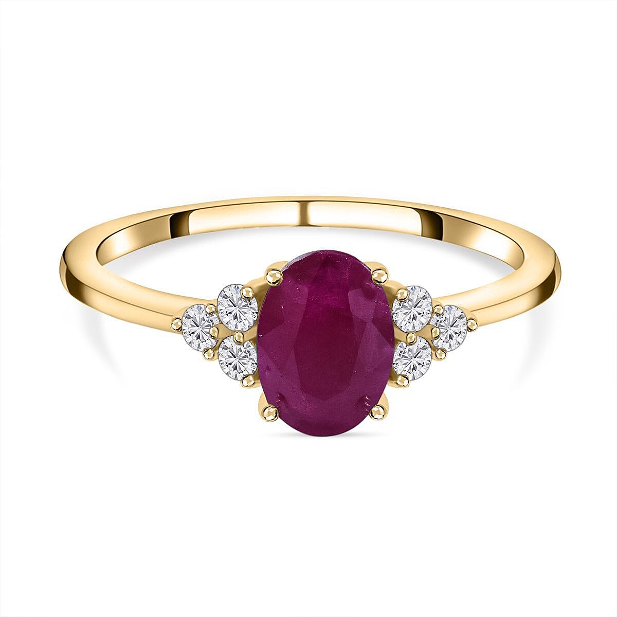 9K Yellow Gold Ruby and Diamond (G-H) Ring 1.11 Ct 7437929 0