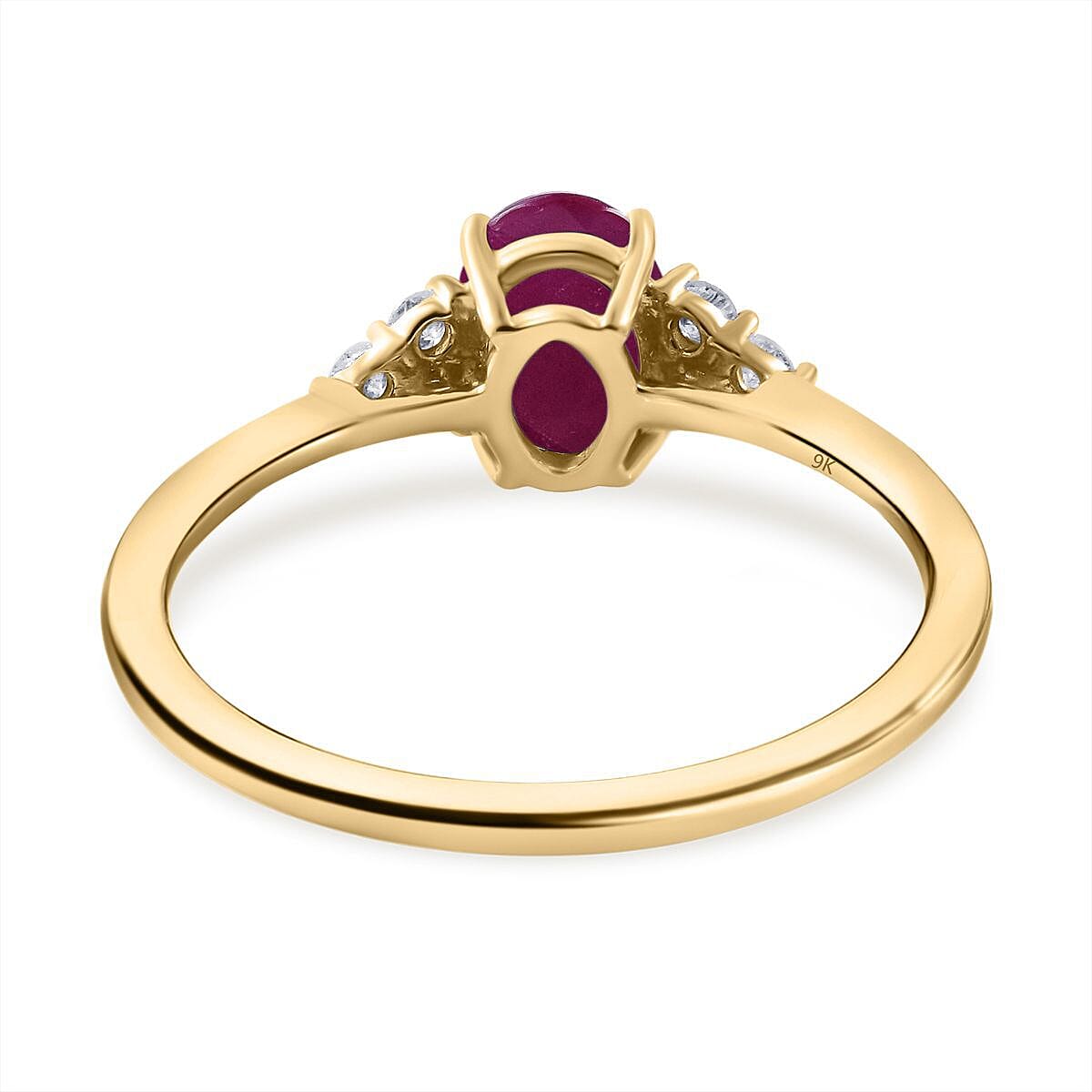 9K Yellow Gold Ruby and Diamond (G-H) Ring 1.11 Ct 7437929 4