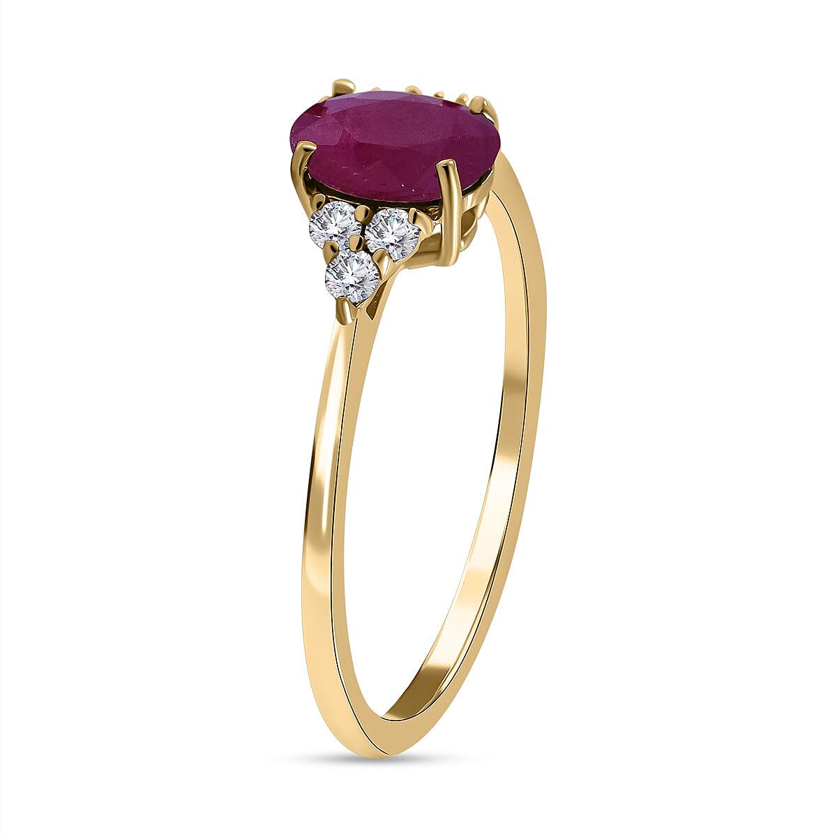 9K Yellow Gold Ruby and Diamond (G-H) Ring 1.11 Ct 7437929 9