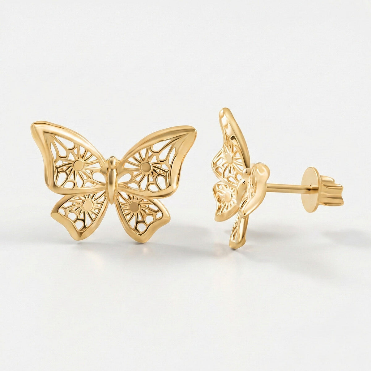 9K Yellow Gold Butterfly Earring 8156092 0
